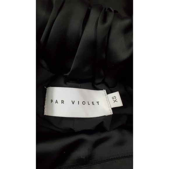 PAR VIOLET Dress XS Girl's On Film Black Satin Dress Bubble Hem Spaghetti Straps - Picture 12 of 15